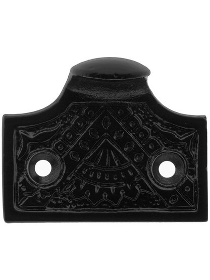 Cast Iron Oriental Pattern Sash Lift In Matte Black